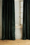 Anthropologie Matte Velvet Curtain By  In Green Size 50x63