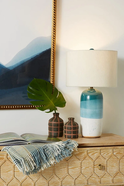 Anthropologie Dipped Uteki Table Lamp By  In Blue Size M
