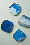 Anthropologie Gilded Agate Coaster By  In Blue Size Coasters