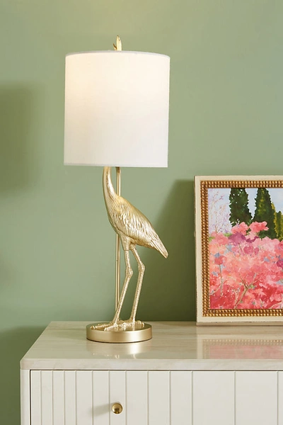 Anthropologie Flamingo Table Lamp In White