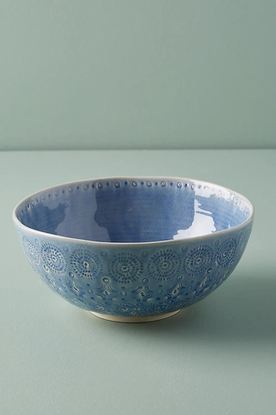 Anthropologie Old Havana Salad Bowl By  In Blue Size Serving Bowl