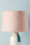 Anthropologie Solid Velvet Lamp Shade By  In Grey Size M