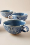 Anthropologie Old Havana Mugs, Set Of 4 By  In Blue Size S/4 Mug/cu