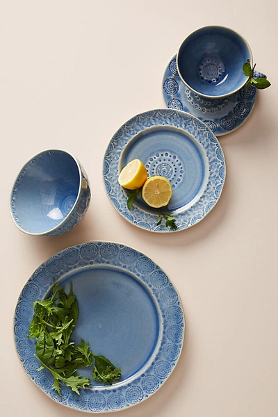 Anthropologie Old Havana Dinner Plates, Set Of 4 By  In Blue Size S/4 Dinner