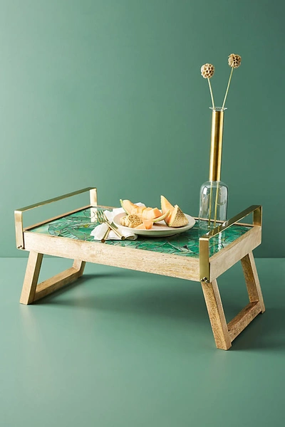 Anthropologie Navi Breakfast Tray In Green