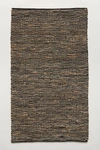 Anthropologie Leather-twined Rug By  In Black Size 5 X 7