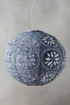 Anthropologie Floral Lace Solar Lantern In Blue