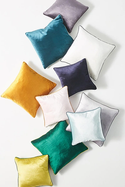 Anthropologie Adelina Slub Velvet Pillow By  In White Size 18" Sq In White