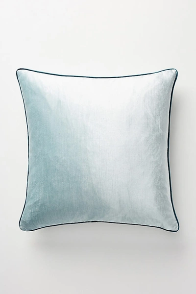 Anthropologie Adelina Slub Velvet Pillow By  In Blue Size 18" Sq