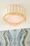 Anthropologie Madelyn Capiz Faceted Flush Mount In White