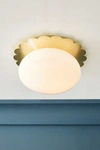 Anthropologie Pearl Led Flush Mount By  In White Size M