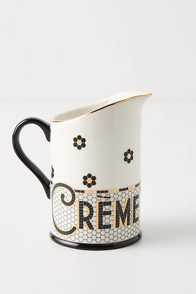 Anthropologie Bistro Tile De La Creme Creamer In White