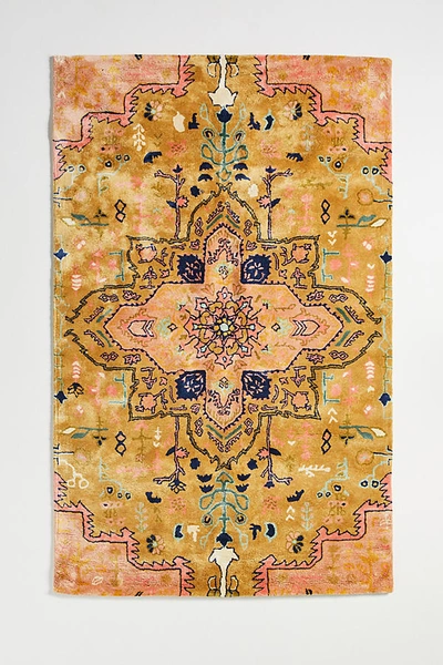 Anthropologie Tufted Maribelle Rug By  In Yellow Size 5x8