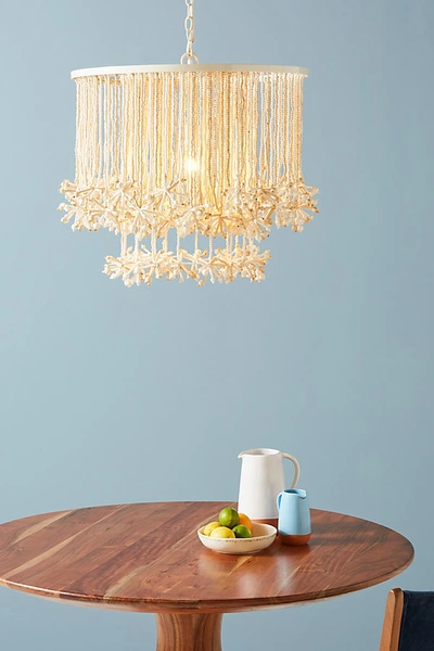 Anthropologie Canyon Beaded Chandelier In Beige