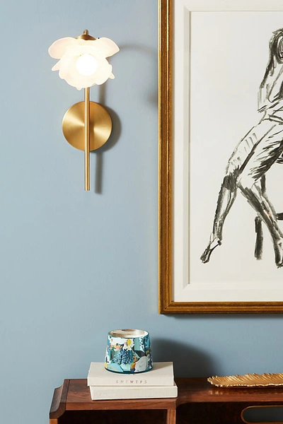 Anthropologie Blossom Sconce In Gold