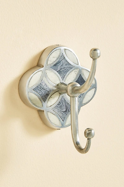 Anthropologie Aleah Inlay Towel Hook In Silver