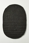 Anthropologie Handwoven Lorne Oval Rug By  In Black Size 4 X 6