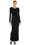 Khaite Lydia Ruched Off-the-shoulder Dress In Black