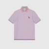 GUCCI COTTON PIQUET POLO WITH CAT PATCH