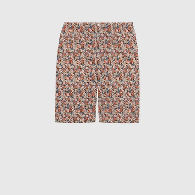 Gucci Mens Multi X Liberty Mary Rose-print Cotton Shorts 30 In Pink