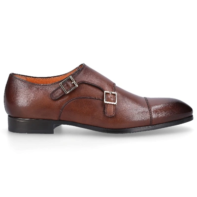 Santoni Monk Shoes 14549 In Brown