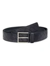 Bottega Veneta Intrecciato Leather Belt In Midnight Silver