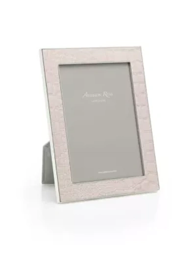 Addison Ross Croc-embossed Photo Frame In Cream