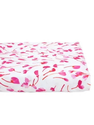 Anne De Solene Capucine Floral Fitted Bed Sheet In Framboise