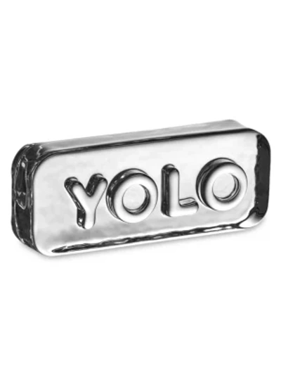 Nude Glass Paroles Yolo Glass Paperweight In Silver