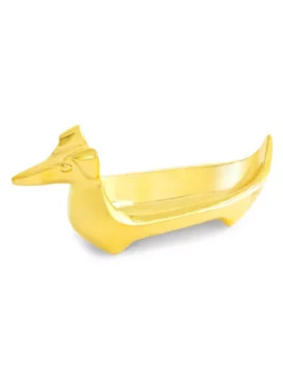 Jonathan Adler Dachshund Ring Bowl In Gold