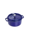 Staub 4-quart Round Cocotte In Dark Blue