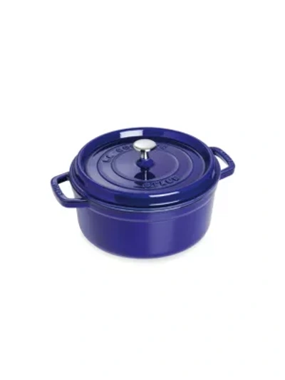 Staub 4-quart Round Cocotte In Dark Blue