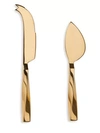 Aerin Set Of Two Leon Stainless Steel Cheese Knives In Gold