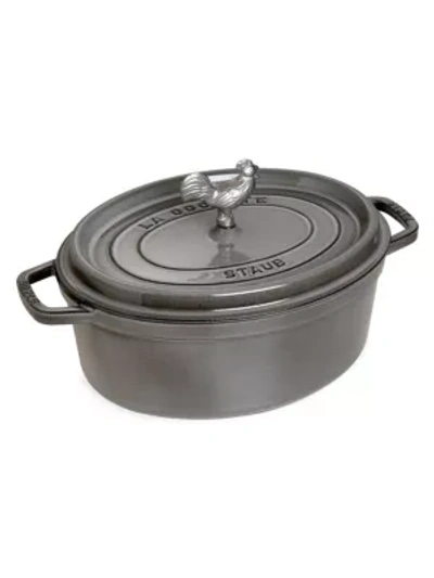 Staub Coq Au Vin 5.75-quart Enameled Cast Iron Cocotte In Graphite Gray