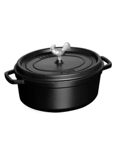 Staub 5.75-quart Coq Au Vin Cocotte In Matte Black