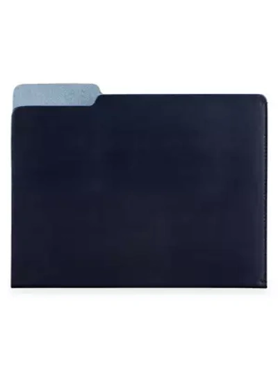 Graphic Image Workspace Leather File Folder In Navy