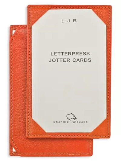 Graphic Image Leather Jotter In Orange