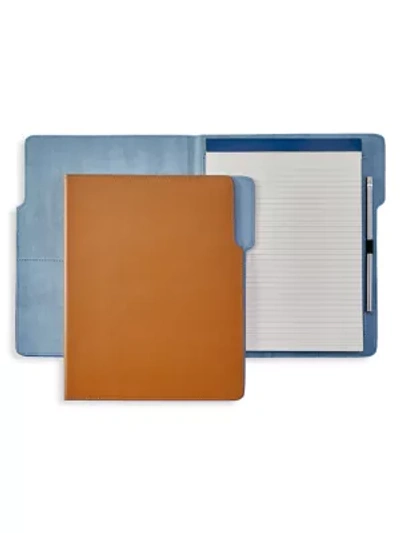 Graphic Image Workspace Hugo Leather Folder In Tan