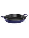 Staub 14.5" X 11.2" Oval Baking Dish In Dark Blue