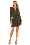 Rails Jasmine Smocked Waist Long Sleeve Dress In Olive Speckled