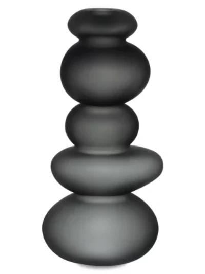 Nude Glass Cairn Candle Holder Stand In Smoke