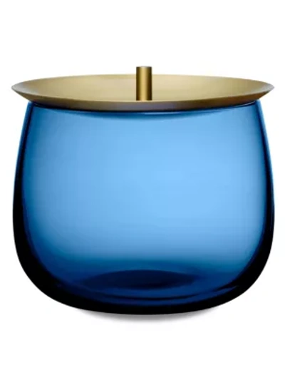 Nude Glass Beret Crystal Storage Box In Cobalt Blue