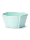 Vietri Italian Lastra Linen Stacking Cereal Bowl In Aqua