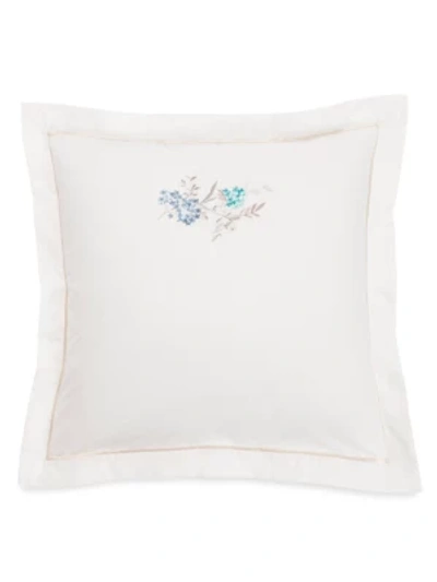 Anne De Solene Nelly Floral-embroidered Euro Sham In White