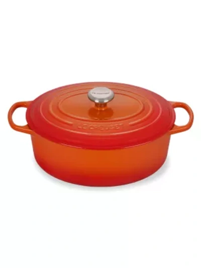 Le Creuset Signature 6.75-quart Oval Enameled Cast Iron French/dutch Oven In Orange