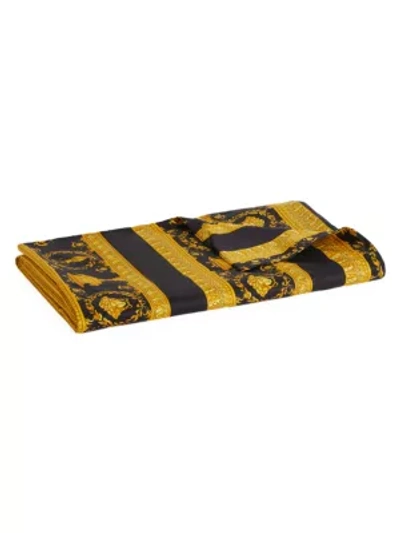 Versace Baroque-print Queen Duvet In Black
