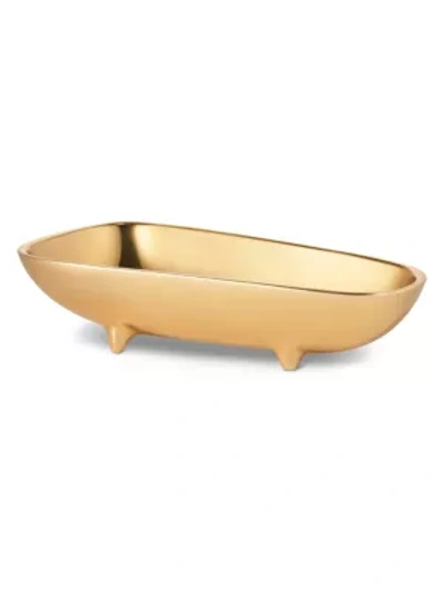 Aerin Small Valerio Footed Bowl In Brass