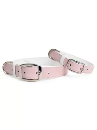 Finn And Me Leather Dog Collar In Peony Pink