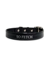 Finn And Me Leather So Fetch Dog Collar In Midnight Black