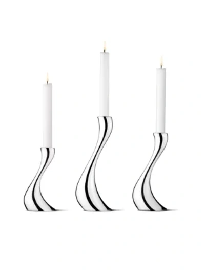 Georg Jensen Cobra Candleholders, 3-piece Set In Stainless